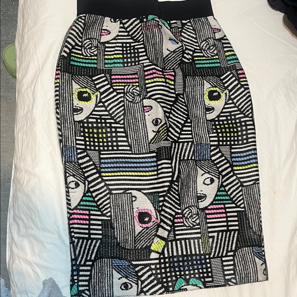 MILLY "Les Femmes" Mod Faces Mini Skirt